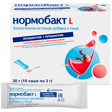 Купить Нормобакт - L 3 г 10 шт порошок саше для детей с 1 месяца