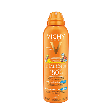 Купить Vichy набор Capital Soleil Детский спрей-вуаль антипесок с очень высокой защитой UVB + UVA SPF 50+ 200мл + вода термальная 150мл