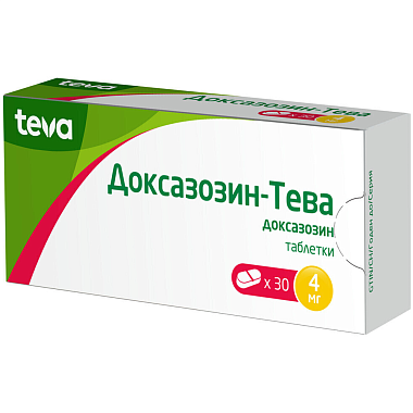 Купить Доксазозин-Тева 4 мг 30 шт таблетки