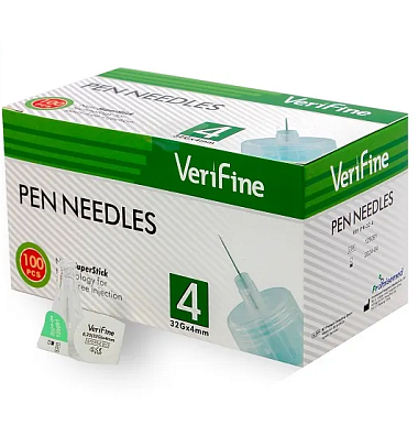 Купить Verifine 32G 0,23 х 4 мм иглы для инсулиновых шприц-ручек одноразовые