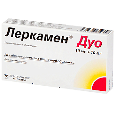 Купить Леркамен Дуо 10 мг + 10 мг 28 шт таблетки покрытые пленочной оболочкой