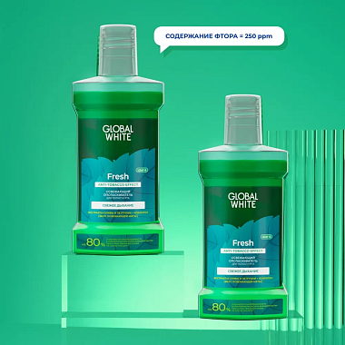 Купить Global White Fresh 300 мл ополаскиватель для полости рта освежающий