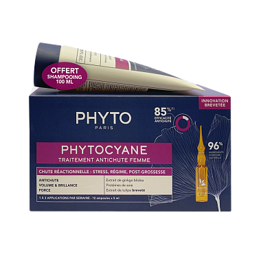 Купить Phytosolba Phyto Phytocyane сыворотка против выпадения волос для женщин ампулы 5 мл 12 шт + шампунь укрепляющий 100 мл 1 уп