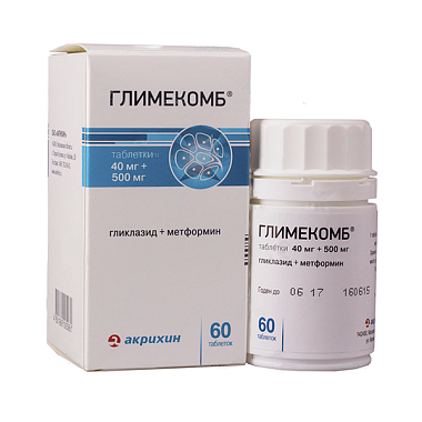 Купить Глимекомб таб 40мг+500мг №60
