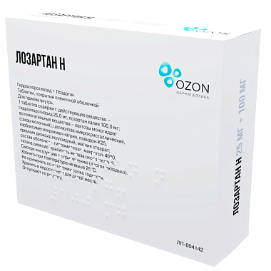 Купить Лозартан Н таб ппо 25мг+100мг №90