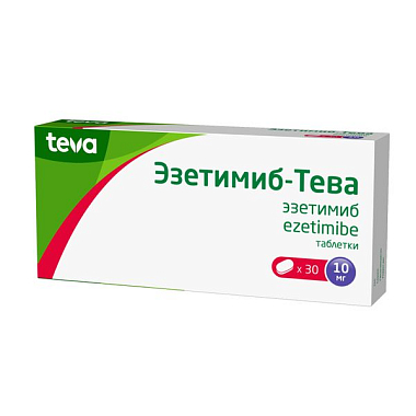 Купить Эзетимиб-Тева 10 мг 30 шт таблетки