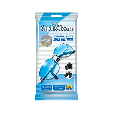Купить Opti Clean 20 шт салфетки влажные для оптики