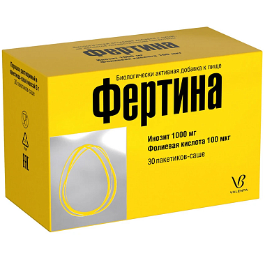 Купить Фертина Инозит 1000 мг Фолиевая кислота 100 мкг 3 г 30 шт порошок саше