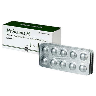 Купить Небилонг Н 12,5 мг + 5 мг 30 шт таблетки