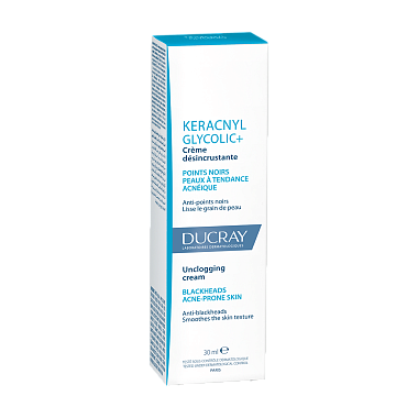 Купить Ducray Keracnyl Glycolic+ 40 мл крем матирующий очищающий для кожи склонной к акне