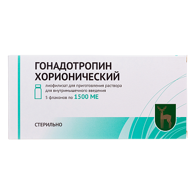 Купить Гонадотропин Хорионический 1500 МЕ 5 шт лиофилизат для раствора для внутримышечного введения флакон