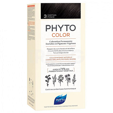 Купить Phyto color №3 (темный шатен) краска для волос