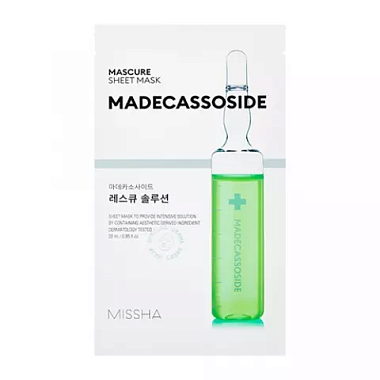 Купить Missha Mascure SOS 28 мл маска для лица с мадекассосидом для восстановления ослабленной кожи