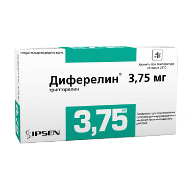 Купить Диферелин 3,75 мг лиофилизат для суспензии для внутримышечного введения пролонгированного действия + растворитель