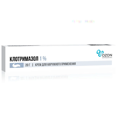 Купить Клотримазол 1% 20 г крем для наружного применения
