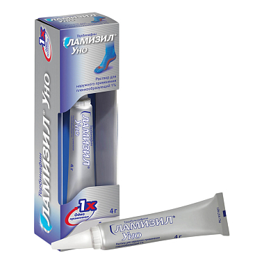 Купить Ламизил Уно 1% 4 г раствор для наружного применения