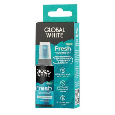 Купить Global White 15 мл спрей для полости рта освежающий свежая мята