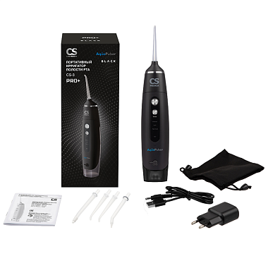 Купить CS Medica Aquapulsar ирригатор полости рта портативный черный Артикул CS-3 PRO+