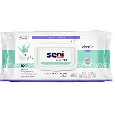 Купить Seni Care Classic 68 шт салфетки влажные с алоэ вера и аллантоином