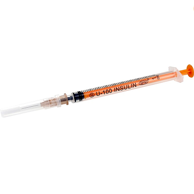 Купить SFM шприц 3-х компонентный инсулиновый U-100 1 мл 100 шт с иглой 26G (0,45 х 12 мм)