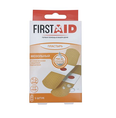Купить First Aid 20 мм х 65 мм 5 шт пластырь мозольный для сухих мозолей 