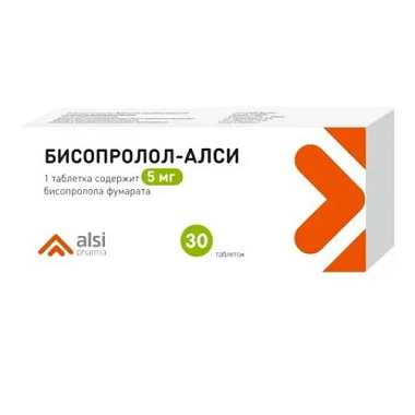 Купить Бисопролол-Алси 5 мг 30 шт таблетки