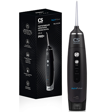 Купить CS Medica Aquapulsar ирригатор полости рта портативный черный Артикул CS-3 PRO+