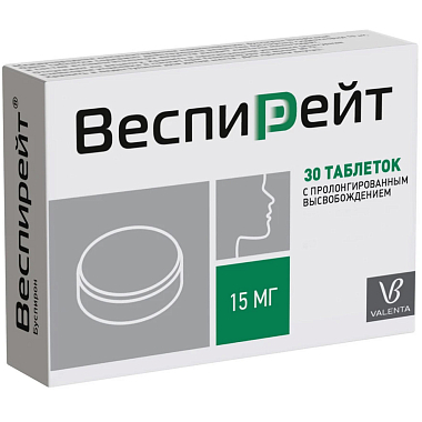 Купить Веспирейт 15 мг 30 шт таблетки с пролонгированным высвобождением