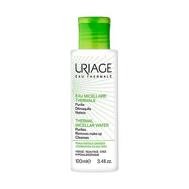 Купить Uriage Thermal Micellar Water 100 мл вода мицеллярная очищающая для жирной и комбинированной кожи