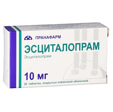 Купить Эсциталопрам 10 мг 30 шт таблетки покрытые пленочной оболочкой