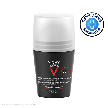 Купить Vichy Homme дезодорант-антиперспирант 72 ч против избыточного потоотделения, 50мл
