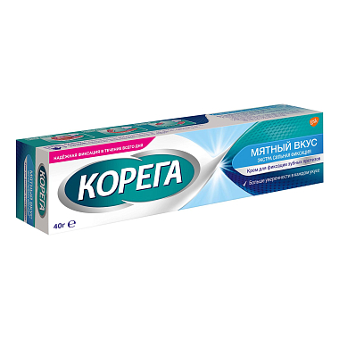 Купить Корега Экстра Сильный 40 г крем для фиксации зубных протезов мятный вкус