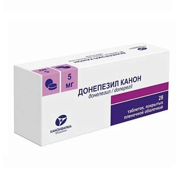 Купить Донепезил Канон 5 мг 28 шт таблетки покрытые оболочкой