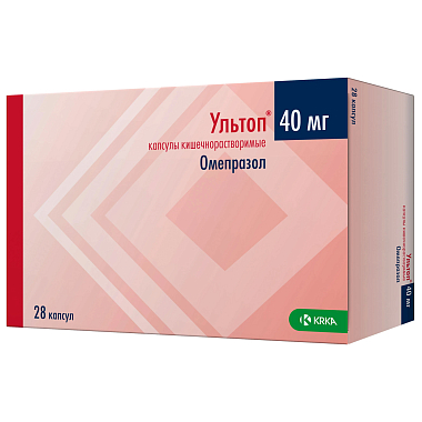 Купить Ультоп 40 мг 28 шт капсулы