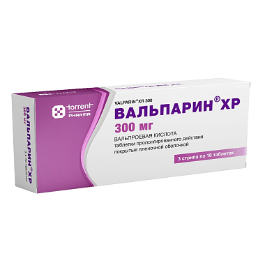 Купить Вальпарин ХР 300 мг 30 шт таблетки пролонгированного действия покрытые пленочной оболочкой