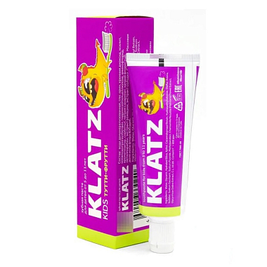 Купить Klatz kids 48 мл зубная паста тутти-фрутти без фтора