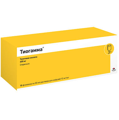 Купить Тиогамма 1,2 % 50 мл 10 шт раствор для инфузий флакон