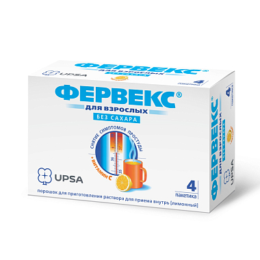 Купить Фервекс 4 шт порошок для приготовления раствора для приема внутрь без сахара