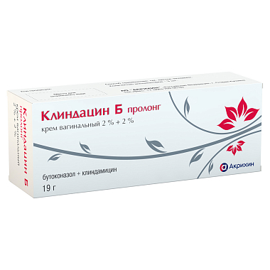 Купить Клиндацин Б пролонг 2 % + 2 % 19 г крем вагинальный туба