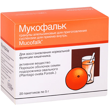 Купить Мукофальк 5 г 20 шт гранулы для приготовления суспензии для приема внутрь пакет апельсин