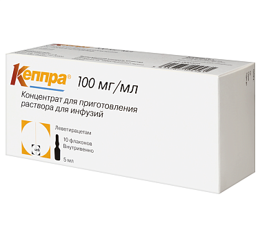 Купить Кеппра конц д/р-ра д/инф 100мг/мл фл 5мл №10