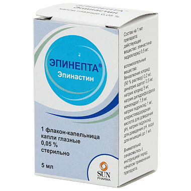 Купить Эпинепта 0,05 % 5 мл капли глазные флакон-капельница