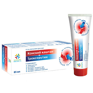Купить Natura medica Конский каштан и троксерутин 85 мл гель-бальзам для ног