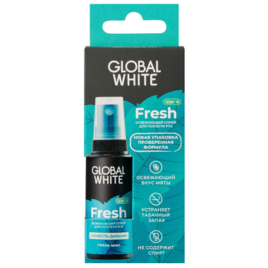 Купить Global White 15 мл спрей для полости рта освежающий свежая мята