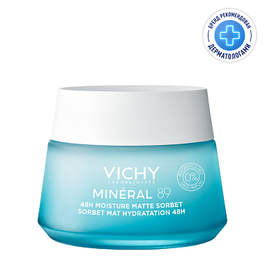 Купить Vichy Mineral 89 50 мл гель-сорбет для лица матирующий с увлажнением для жирной и комбинированной кожи 48 мл