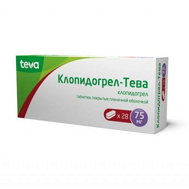 Купить Клопидогрел-Тева 75 мг 28 шт таблетки покрытые пленочной оболочкой