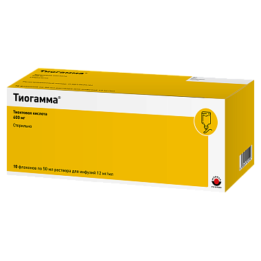 Купить Тиогамма 1,2 % 50 мл 10 шт раствор для инфузий флакон