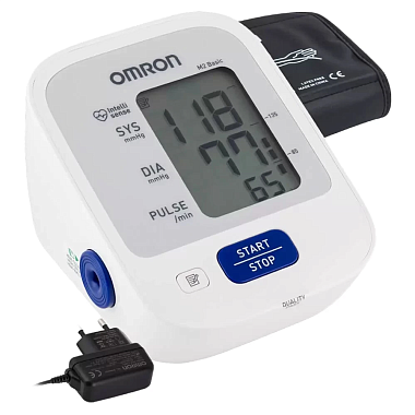 Купить Omron M2 Basic HEM-7121-ALRU тонометр автоматический плечевой с адаптером и универсальной манжетой 22-42 см