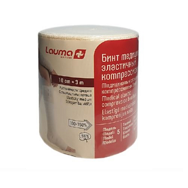 Купить Лаума СР бинт 10 см × 3 м эластичный медицинский с застёжкой