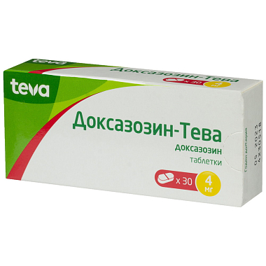 Купить Доксазозин-Тева 4 мг 30 шт таблетки